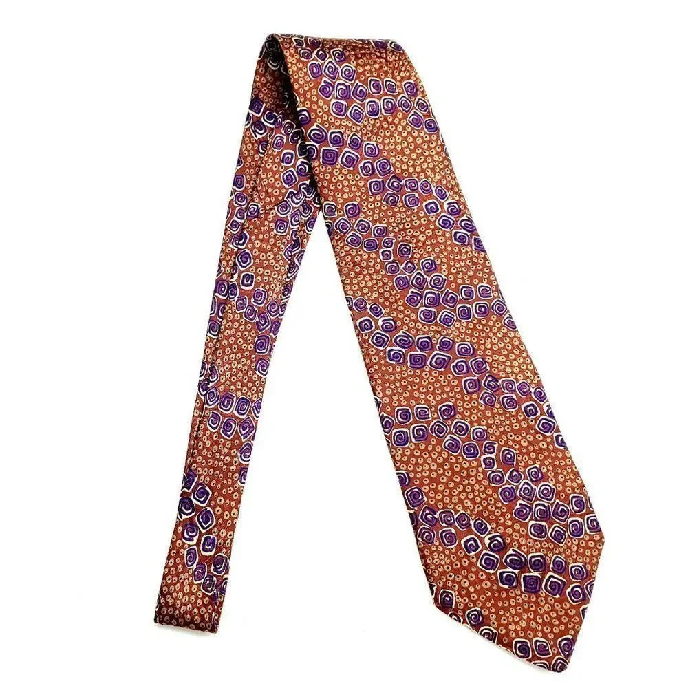 Christian Dior Monsieur‎ Silk Tie  Brown Print Abst